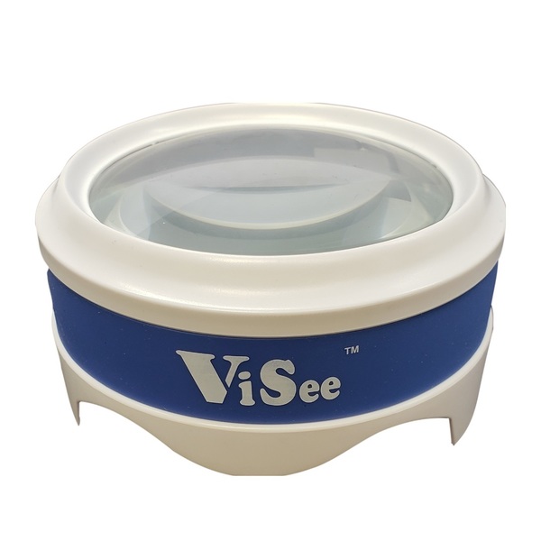 Visee LED Magnifier, 5x, 4 LEDs, Rechargeable, Blue on White LM 20 Blue
